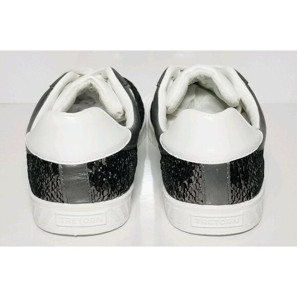 TRETORN CAMDEN SEQUIN CHILD SIZE 13 & 5   WHITE / GRAPHITE NEW / BOX - Picture 6 of 12